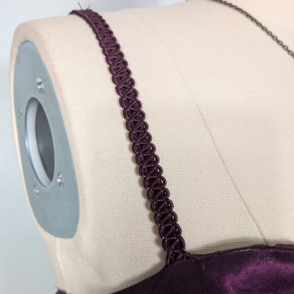 Vintage Prom Dress Maxi Gown L Purple Y2K Bow Goth Babydoll Regency Princess - Picture 8 of 13